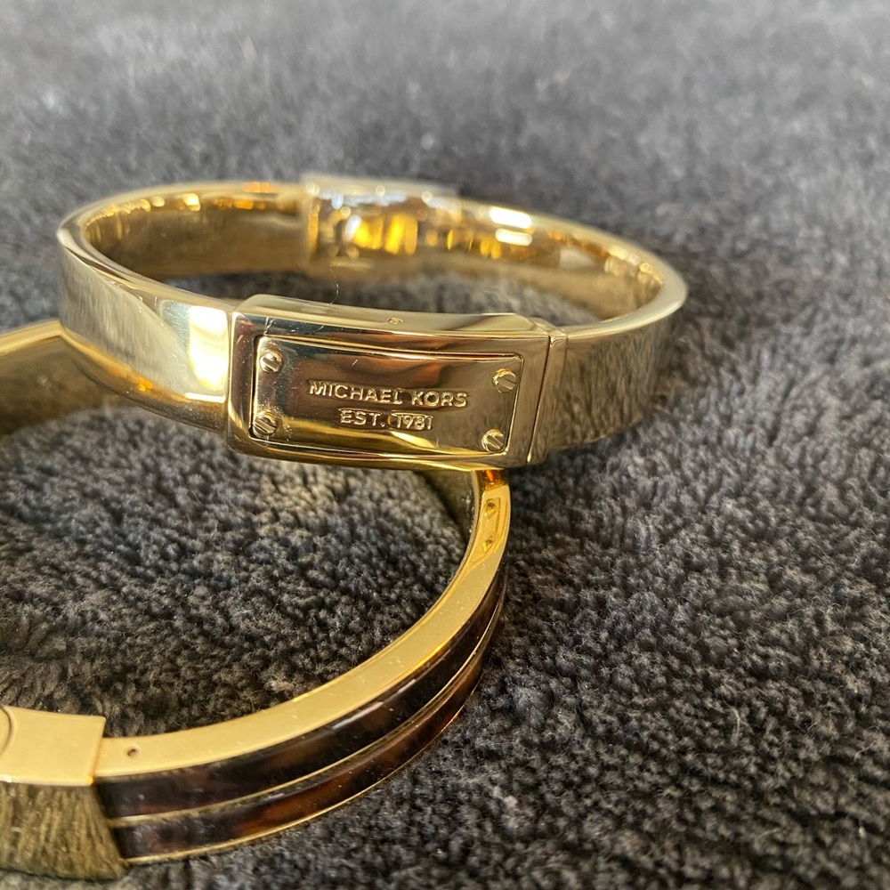 Gold Michael Kors bangle cuff bracelet